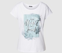 T-Shirt aus Baumwoll-Viskose-Mix mit Statement-Stitching