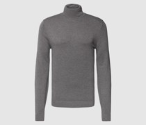 Longsleeve mit geripptem Rollkragen