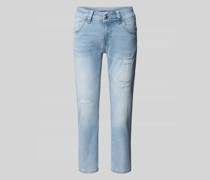 Slim Fit Jeans im Destroyed-Look Modell 'CHARLOTTE'