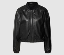 Lederjacke mit Stehkragen