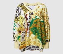 Blusenshirt mit geripptem V-Ausschnitt und Abschlüsse