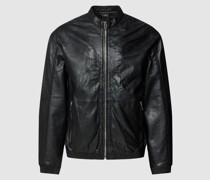 Lederjacke mit seitlichen Eingrifftaschen