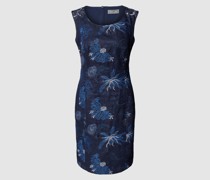 Knielanges Kleid aus Leinen mit Allover-Muster