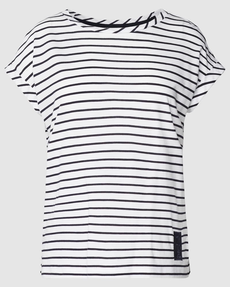 COMMA Damen T-Shirt mit Streifenmuster