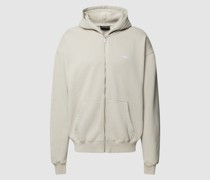 Oversized Sweatjacke mit Label-Stitching
