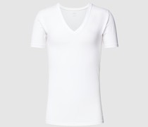 T-Shirt mit V-Ausschnitt Modell 'BUSINESS CLASS'