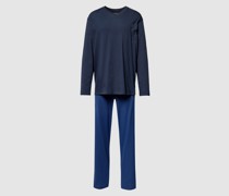 Pyjama mit geripptem V-Ausschnitt