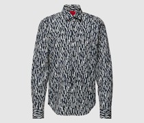 Slim Fit Freizeithemd mit Allover-Muster Modell 'Ermo'
