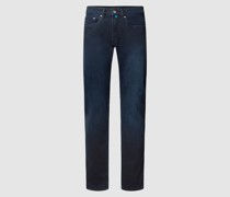 Jeans mit Label-Patch Modell 'Antibes'