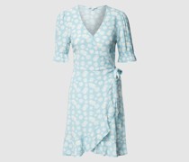 Knielanges Wickelkleid mit floralem Allover-Muster