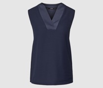 Bluse mit Kontrastbesatz aus Satin