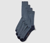 Socken mit Label-Print im 4er-Pack