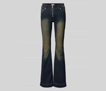 Flared Jeans im Used-Look mit Reißverschluss Modell 'Inferno'