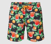 Badehose mit Label-Patch Modell 'GUSTAVIA'