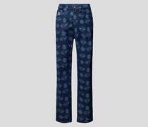 Jeans mit Allover-Print