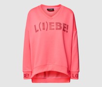 Sweatshirt mit Ziersteinbesatz Modell 'L(I)EBE!'