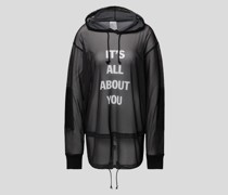 Hoodie in semitransparenter Optik