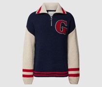 Strickpullover mit Stehkragen Modell 'LETTERMAN'