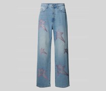 Baggy Fit Jeans mit Strasssteinbesatz