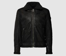 Lederjacke aus echtem Leder mit Label-Detail Modell 'MAIRFORCE'