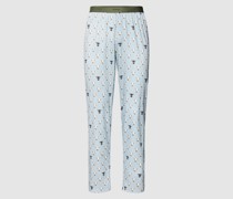 Pyjama-Hose mit Allover-Print Modell 'RE:THK'