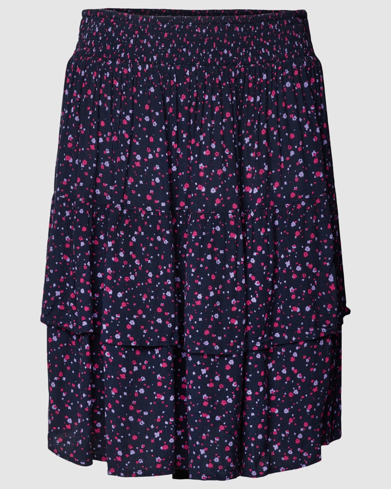 Esprit Damen Minirock aus reiner Viskose mit Allover-Muster