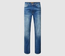Tapered Fit Jeans mit Knopfverschluss Modell 'MIKE'