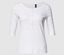 Serafino-Shirt mit 1/2-Arm und Knopfleiste