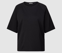 T-Shirt mit geripptem Rundhalsausschnitt Modell 'FIENE'