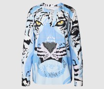 Seidenbluse mit Motiv-Print