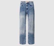 Baggy Fit Jeans mit Knopf- und Reißverschluss
