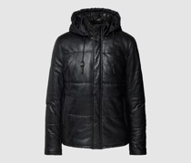 Lederjacke mit Kapuze