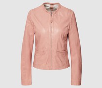 Regular Fit Lederjacke im Biker-Look