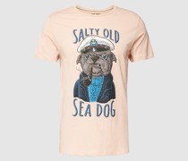 T-Shirt mit Motiv- und Statement-Print Modell 'SEE DOG'