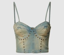 Cropped Trägertop in Denim-Optik