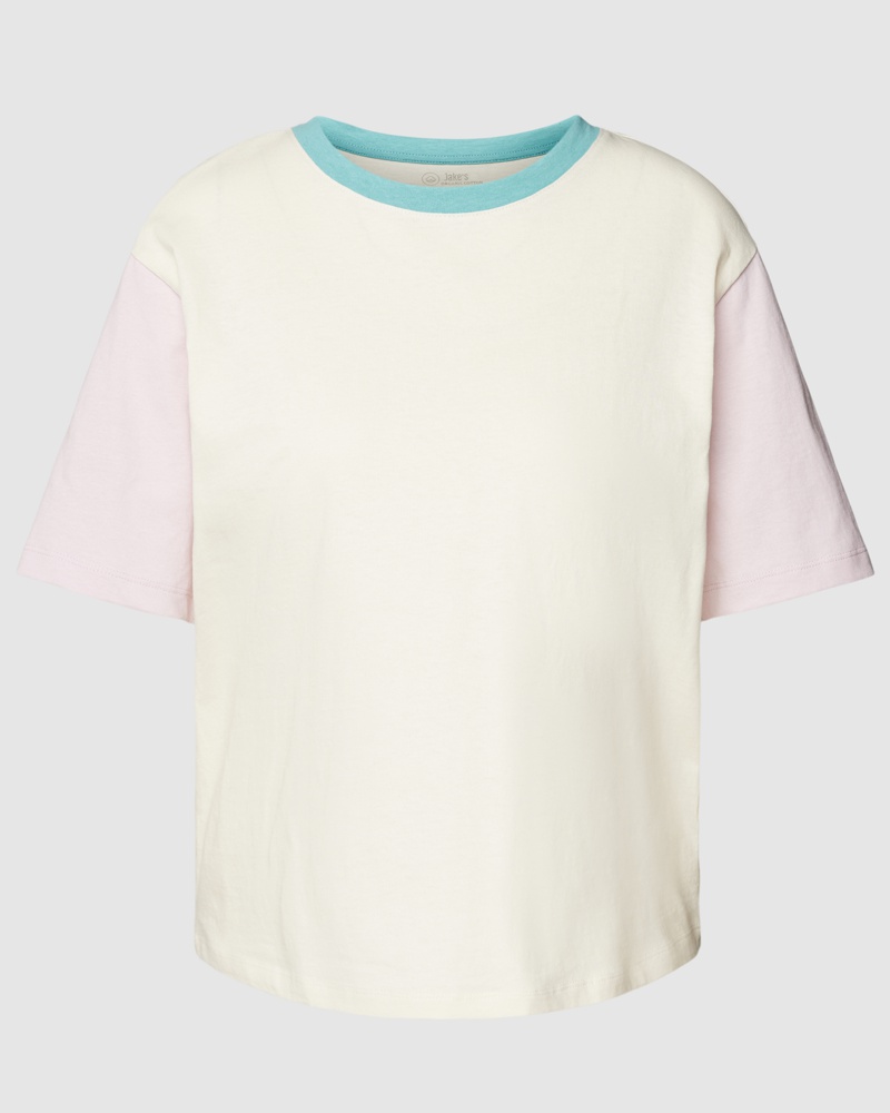 JAKE*S Damen T-Shirt im Colour-Blocking-Design