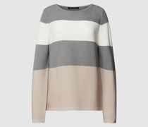 Strickpullover mit Blockstreifen