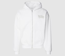 Sweatjacke mit Label-Print