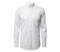 Super Slim Fit Business-Hemd aus Popeline mit Under-Button-Down-Kragen