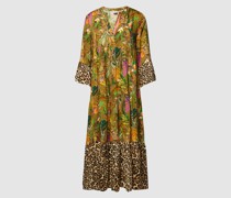 Knielanges Kleid aus Viskose mit Allover-Print