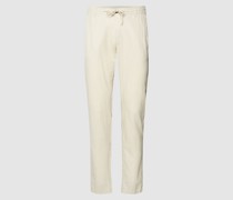 Leinen-Chino mit französischen Eingrifftaschen
