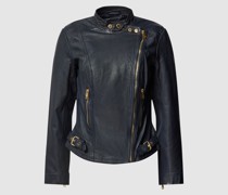 Lederjacke mit Knopf- und Reißverschluss Modell 'FEYOSHI'