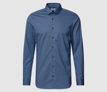 Slim Fit Business-Hemd mit Allover-Muster Modell 'Modern Kent'
