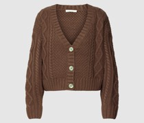 Strickjacke mit Zopfmuster