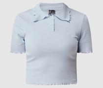 Cropped Poloshirt mit Stretch-Anteil Modell 'Taya'