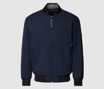 Relaxed Fit Bomberjacke mit Label-Patch in blue