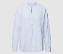 Leinenbluse mit Serafino-Ausschnitt