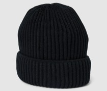 Beanie mit Umschlag aus Schurwoll-Mix