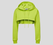 Cropped Hoodie mit Label-Detail