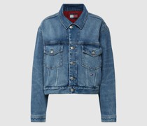 Jeansjacke mit Logo-Stitching